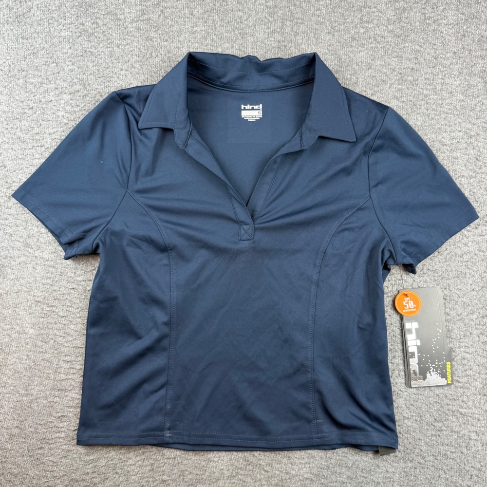 Hind Performance Polo Shirt Ladies Small Navy Blue UPF 50+ Moisture Wicking
